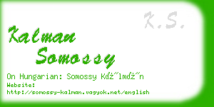 kalman somossy business card